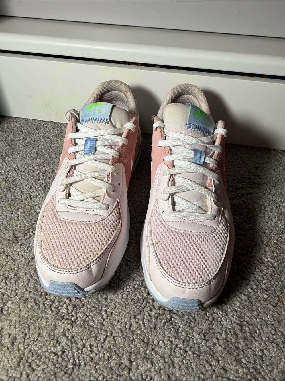 Nike Women’s Pink and Light Blue Mesh Sneakers